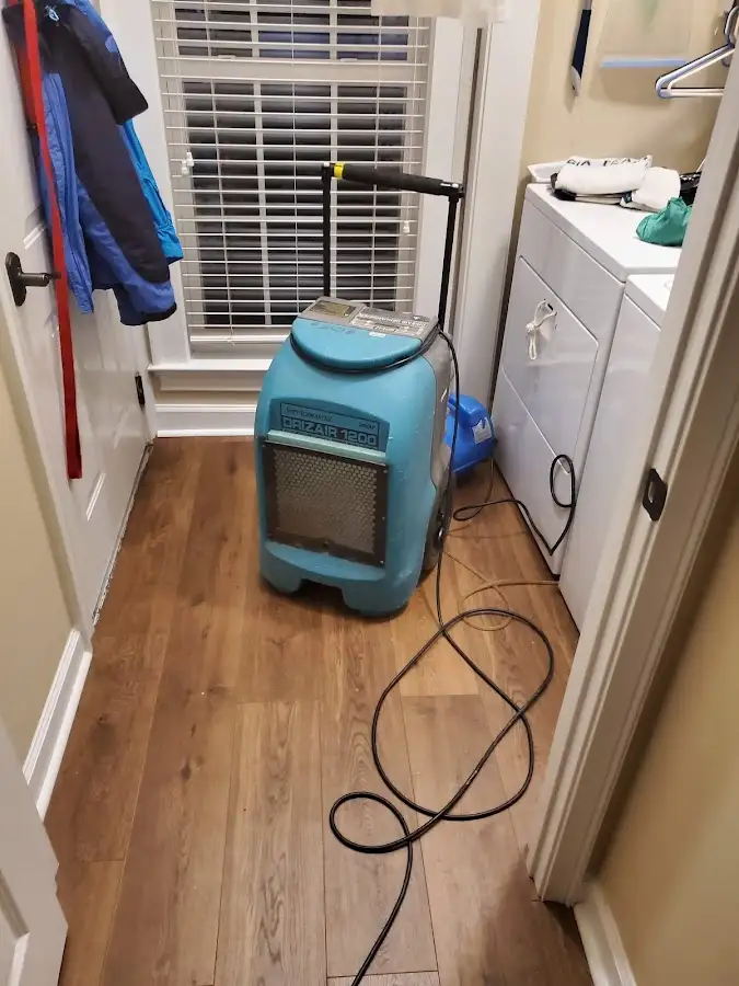 Commercial dehumidifier deployed for Flood Damage Cleanup in West Chicago